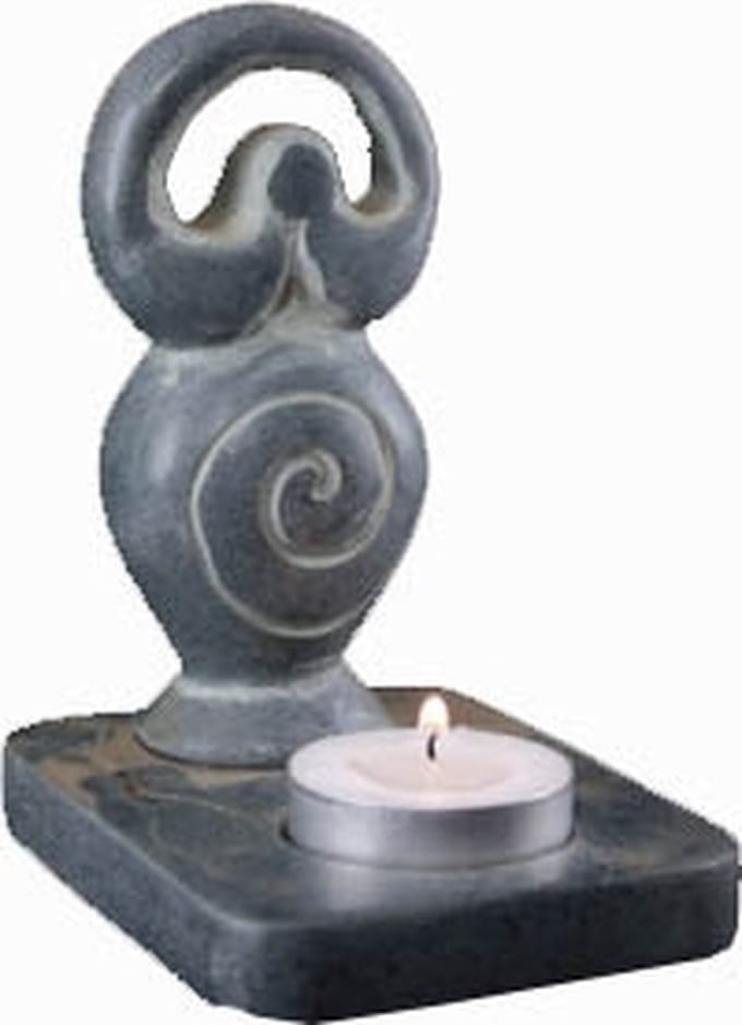 Sfeerlicht zeepsteen waxinelichthouder Godin - 11 cm