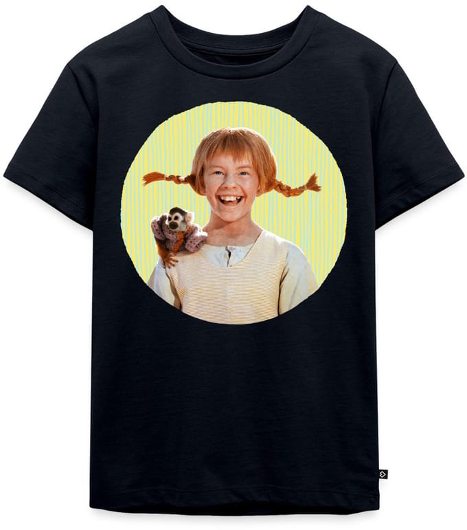 Pippi Langkous Portret Pippi Met Meneer Nilsson Premium T Shirt Kinderen