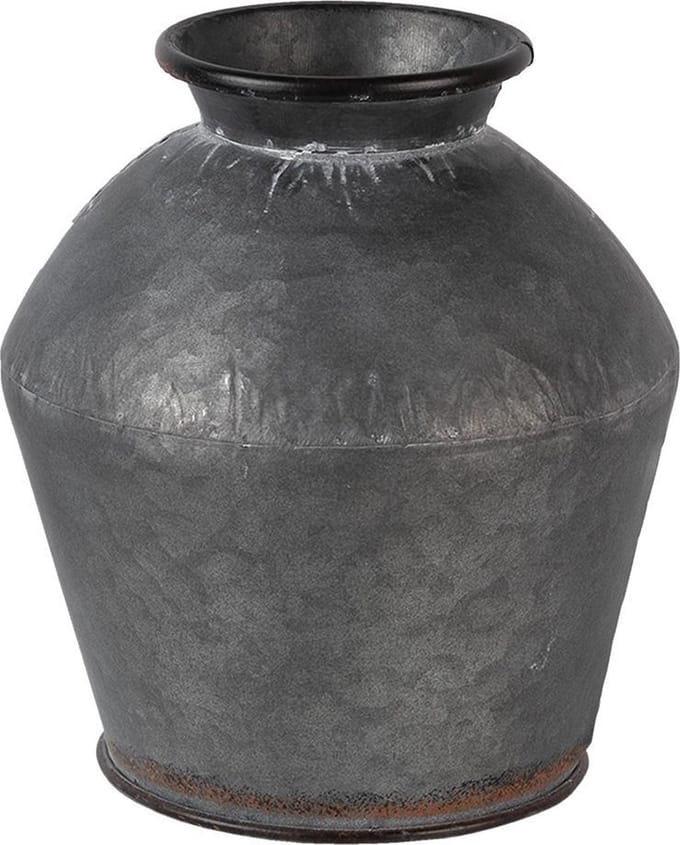 Clayre & Eef Vaas Ø 39x38 cm Grijs Metaal