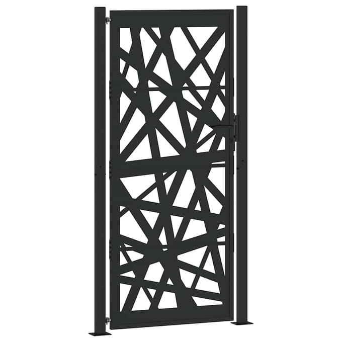 vidaXL - Poort - met - lichtontwerp - 100x200 - cm - staal - zwart