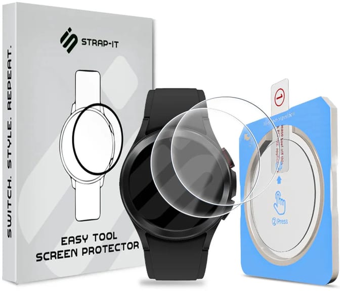 Strap-it 2-pack Screenprotector met One-Click Tool screen protector display bescherming geschikt voor Samsung Galaxy Watch 4 Classic 42mm