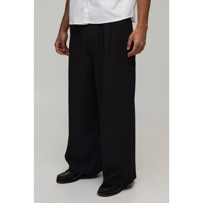 Getailleerde Wijde Pijpen Pantalon | Black | Size 28