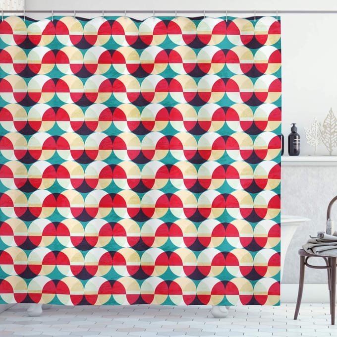 ABAKUHAUS Moderne douchegordijn – 175x240 cm – groen zalm