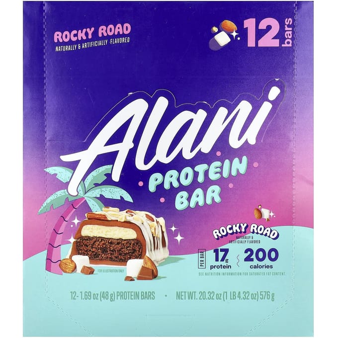 Alani Nu, Eiwitreep, Rocky Road, 12 repen, 48g (1,69 oz) Elk