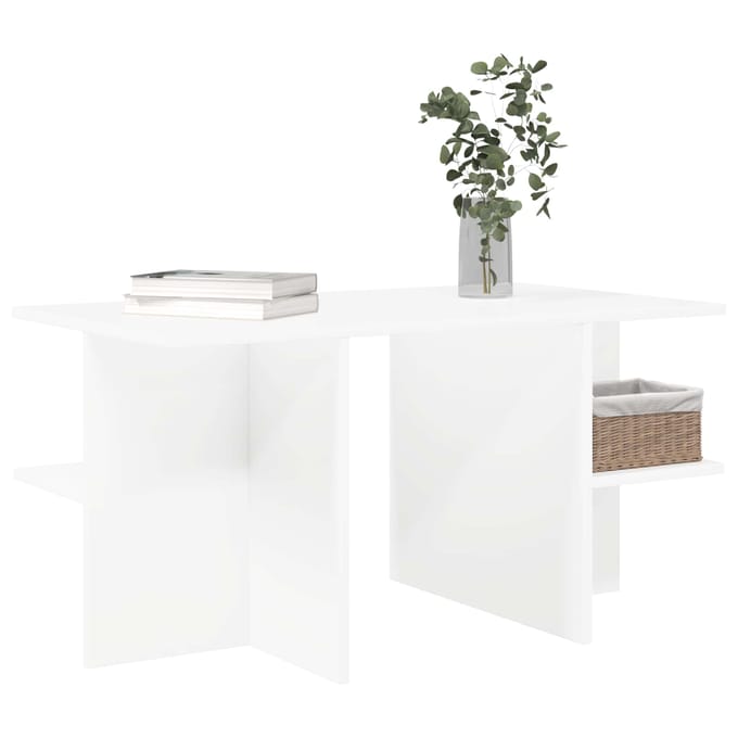 vidaXL - Salontafel - Wit - 87 - x - 50 - x - 45 - cm - Geconstrueerd - hout