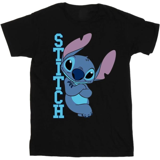 Disney Jongens Lilo en Stitch Posing T-shirt (Zwart)