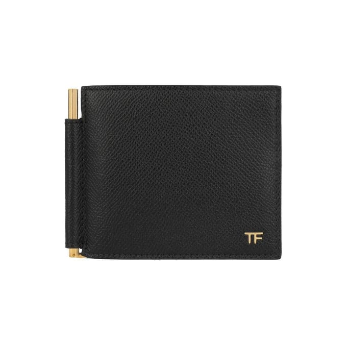 Tom Ford Leer met Korrel Geldclip Ym231 Lcl081g YM231-LCL081G NAA black