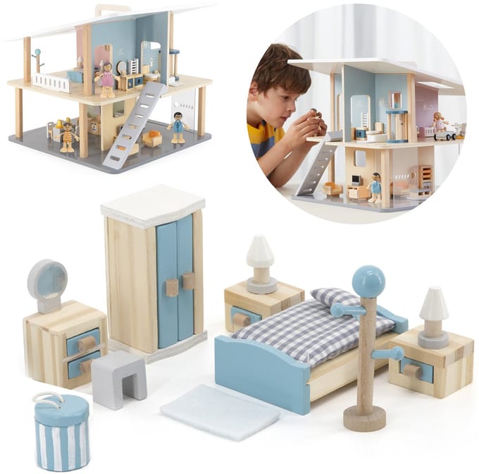 Viga Polarb poppenhuis slaapkamermeubelset - UNI
