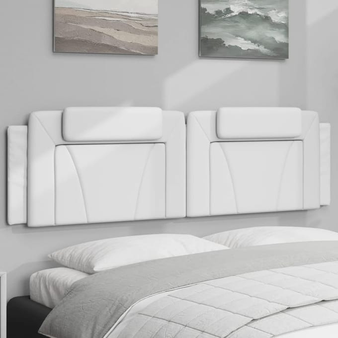 vidaXL - Hoofdbordkussen - "Viana" - 180 - cm - kunstleer - wit