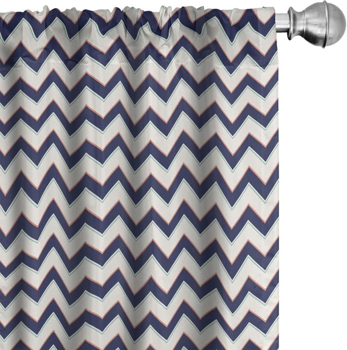 ABAKUHAUS Zig Zag Gordijnen – Geometrisch Retro – 2x75x245 cm