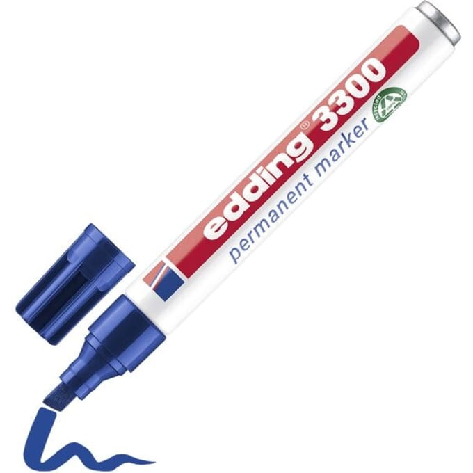 EDDING permanent marker 3300, met wigvormige punt, 1 stuk, blauw