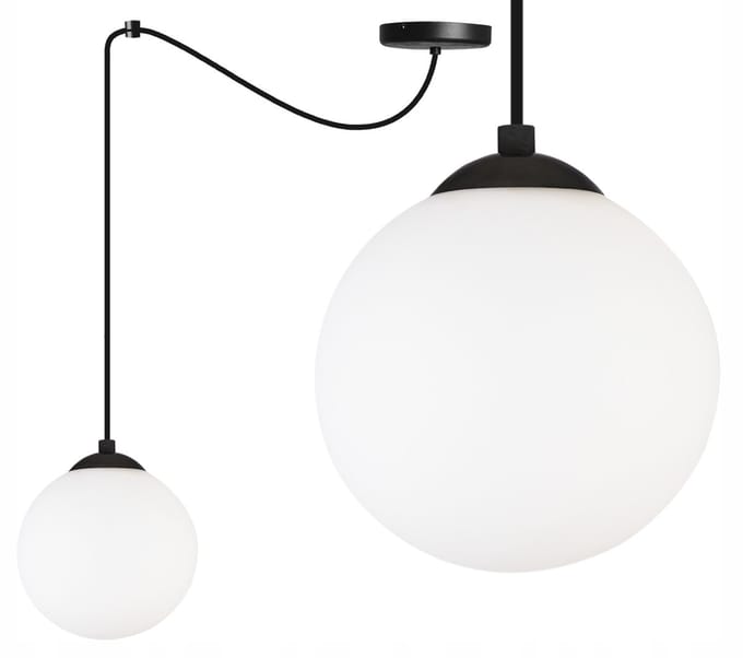 Hanglamp Florence Zwart/Wit Glas E27 - Stijlvol en Modern