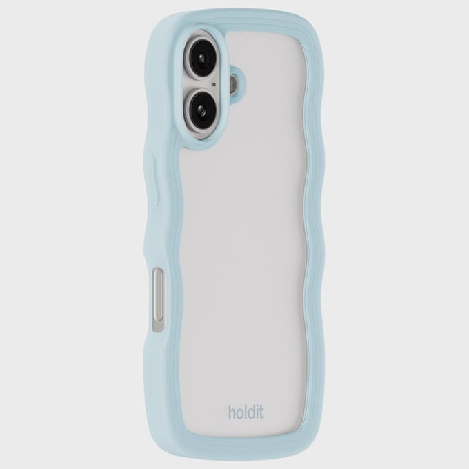 Phone Case Wavy Mineral Blue/Transparent iPhone 16