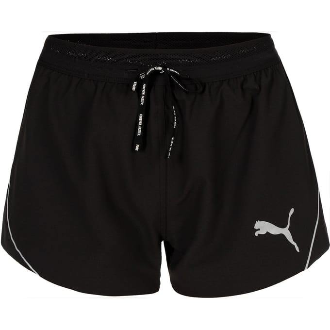 Puma Raceday Ultraweave 3in Split Hardloopshorts Dames-Zwart