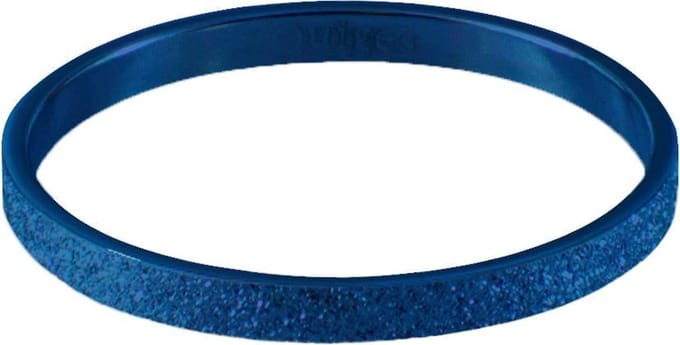 Quiges Stapelring Dames - Vulring Glitter - RVS Blauw - Maat 19 - Hoogte 2mm