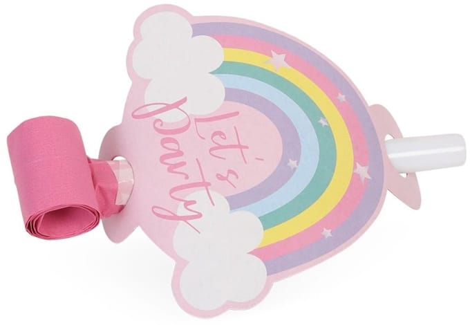 Roltongen regenboog - pastel - 4 stuks