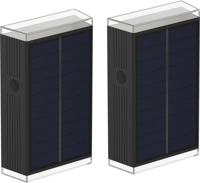 Set van 2 wandlampen op zonne-energie 100LM RODY