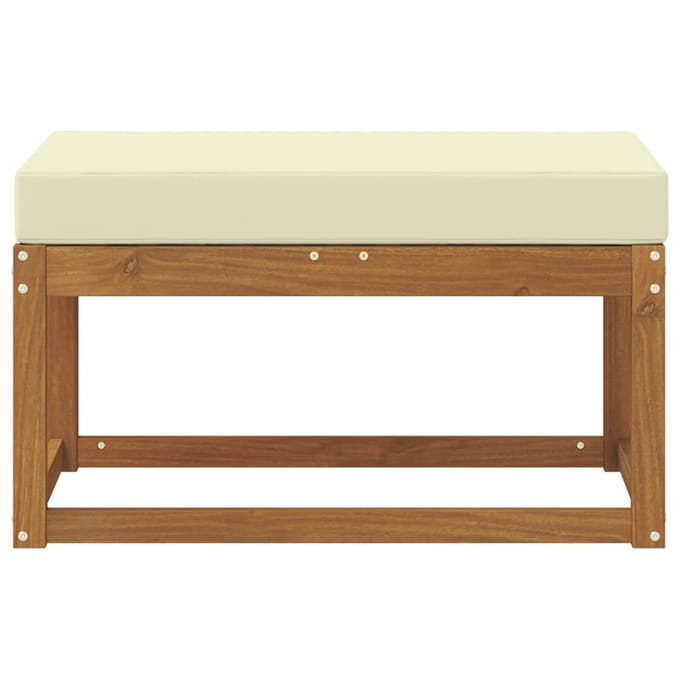 vidaXL - Buiten - Stoolbench - Massief - Acacia - Hout - Natuurlijk - en - Crème