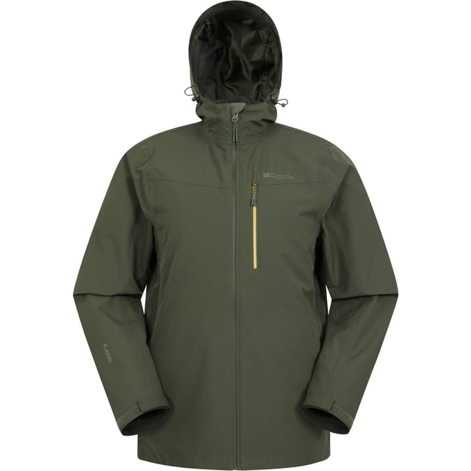 Mountain Warehouse Heren Brisk Extreme Colour Block Waterdichte Jas (Groen)