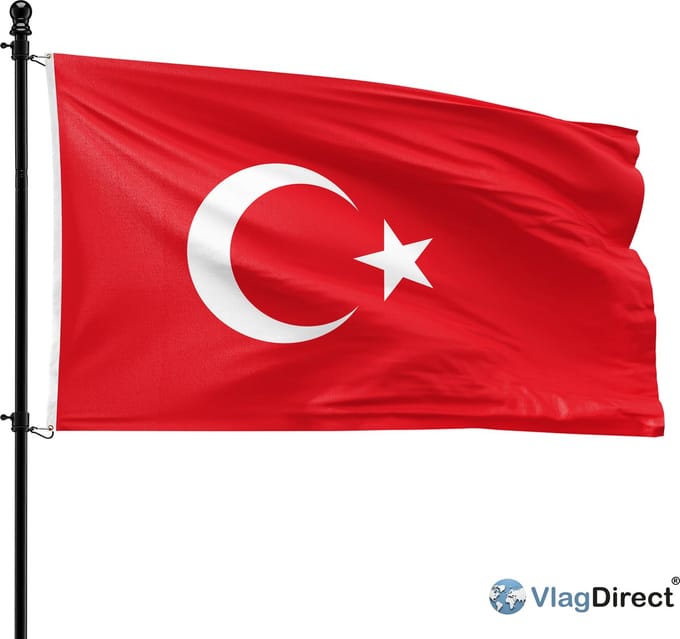 VlagDirect - Turkse vlag - Turkije vlag - 90 x 150 cm.