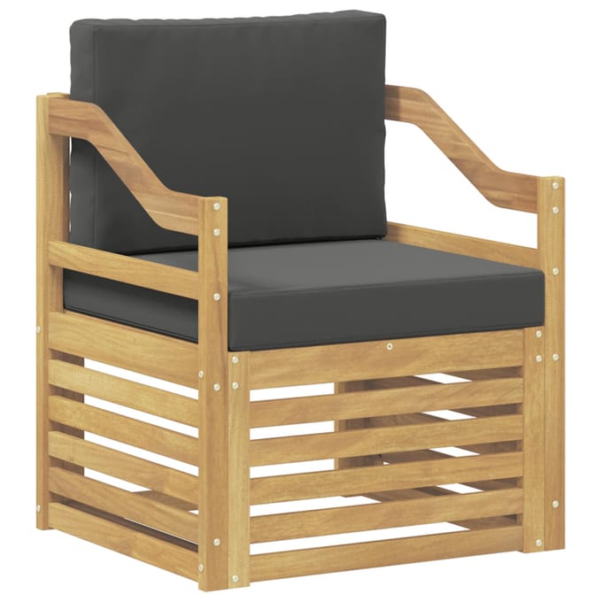 vidaXL - Buiten - bank - set - Polyester - wit - en - antracietkleurig