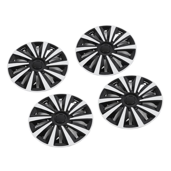 4 pièces Cache-moyeu de roue 15 pouces Protection complète Look cool Encliquetable Ajustement universel Remplacement pour Seat black