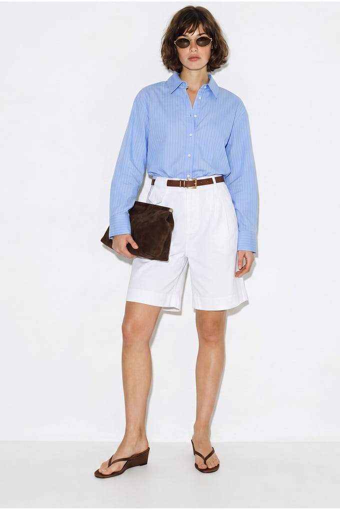 Hoogwaardige Tailleshorts met Ceintuur