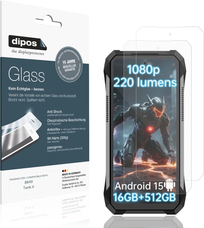 dipos – 2x Matte Pantserfolie geschikt voor 8849 Tank X | 9H Screenprotector