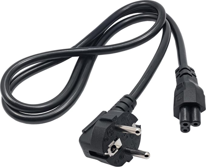 Akyga Stroom Adapterkabel [1x Randaarde stekker - 1x Apparaatbus C5] 1.00 m Zwart