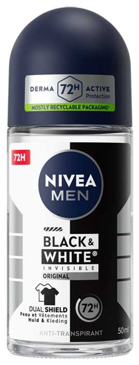 Nivea Men Black & White Invisible Original Anti-Transpirant 72H Roll-On 50 ml