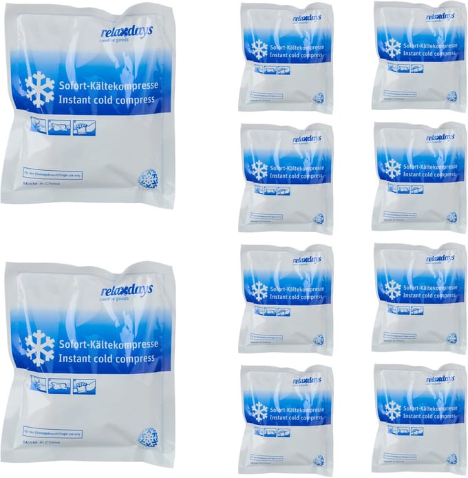 Instant coldpack - set van 10 - zonder vriezer - koelt tot 25 min