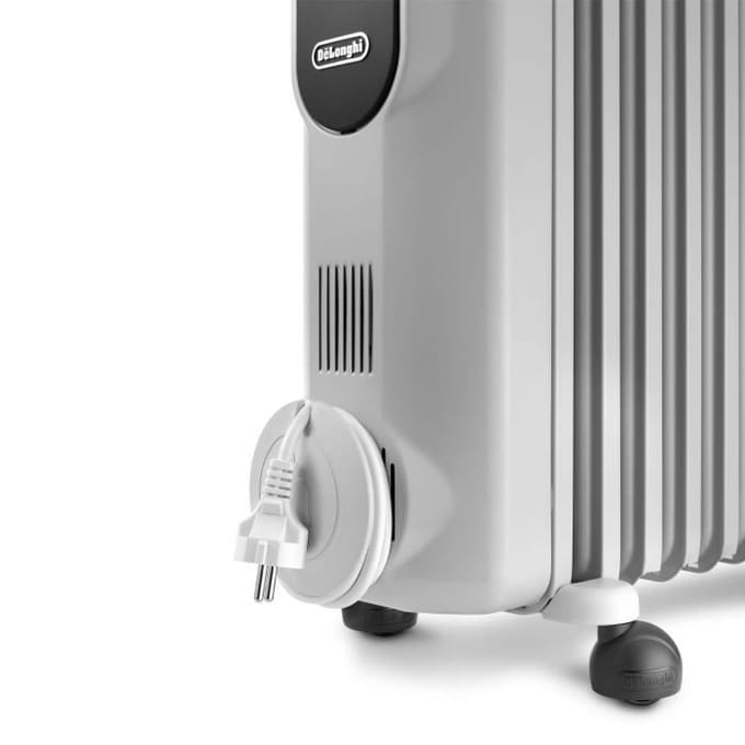 Oliegevulde radiator - DELONGHI - 1500 W - Tot 45 m2 - Mobiel - Vorstbeveiliging - Grijs