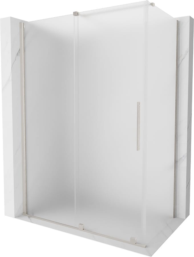 Mexen Velar schuifbare douchecabine 150 x 80 , matglas, geborsteld nikkel - 871-150-080-31-97