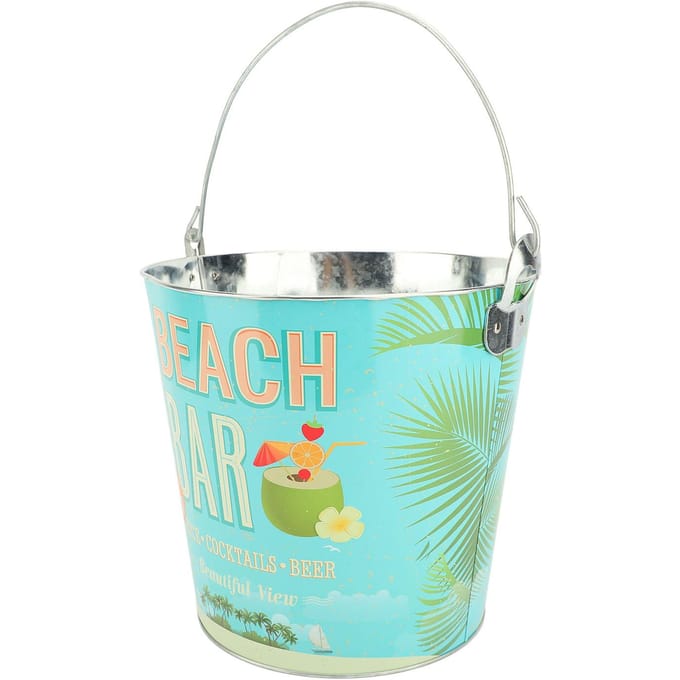 Draagbare IJsemmer Verdikt Draagbaar Geïsoleerde Drankkoeler voor Feest Bijeenkomst Buiten BEACH BAR Pattern blue