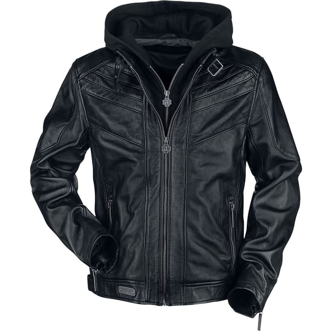 Rammstein Lederen jas - Logo - S tot 5XL - voor Mannen - zwart