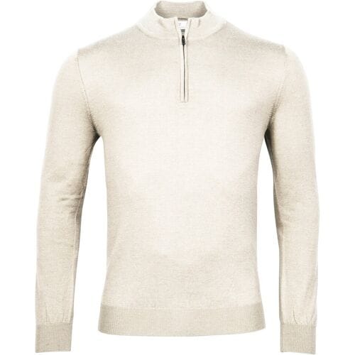 Thomas Maine Trui Fine Merino Skipper Half Zip Single Knit Kitt / male