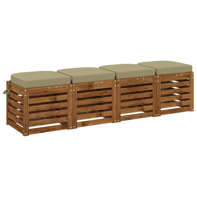 vidaXL - 4-delige - zitkussens - SOEST - 4 - pcs - 100% - Polyester - Lichtgroen