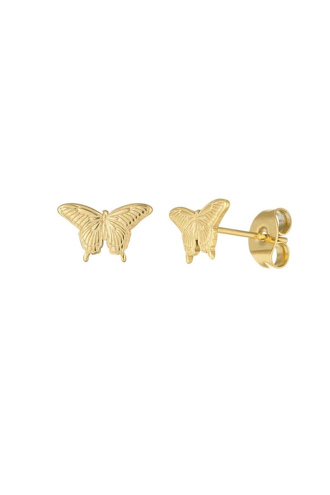 Oorstekers vlinder - Goud - Roestvrij staal