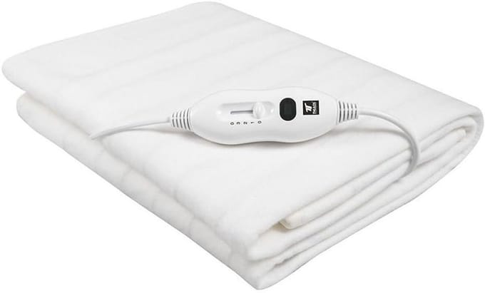 Elektrische bedwarmer - Verwarmde deken - Warmte therapie - Wasbaar met controller - 150 x 80 cm - Wit
