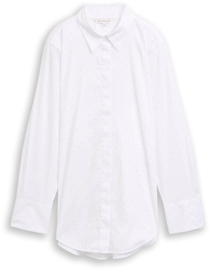 Tom Tailor - Losvallende blouse met strasssteentjes - Maat 46 - stones on solid
