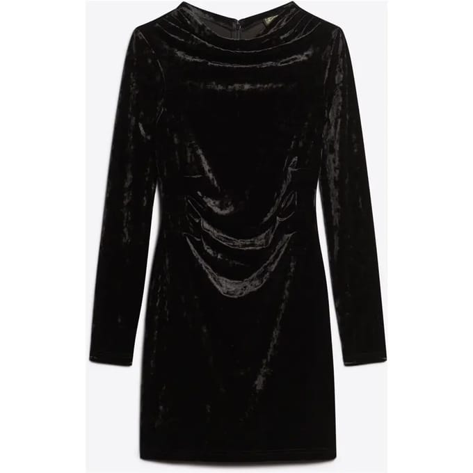 Superdry - Fluwelen mini-jurk met lange mouwen - Dames - Jurken