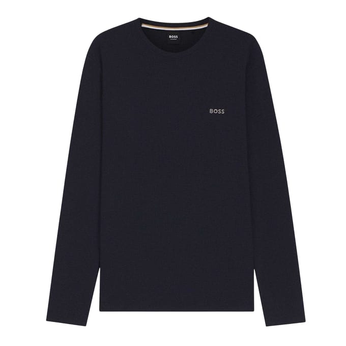 Hugo Heren Wafelbrei Langsleeve Shirt (Donkerblauw)