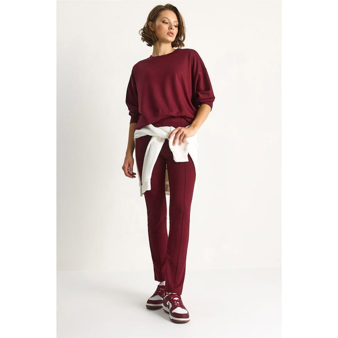Getailleerde Lange Mouw Crew Neck Twee-delige Set