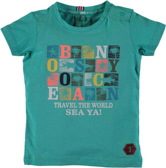 B. Nosy Jongens T-shirt - Aqua marine - Maat 80