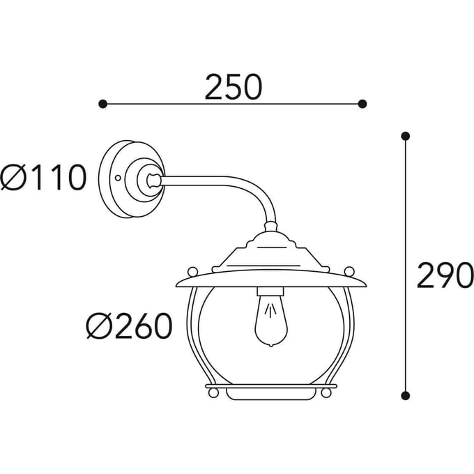 Moretti Luce Buitenwandlamp Betulle 2060 messing antiek