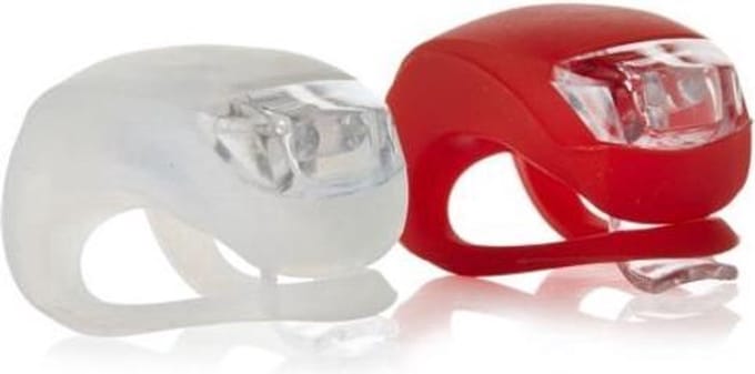 Jonyx - Fietslampjes LED - Waterdicht - Incl. Batterijen - Siliconen - Set van wit en rood