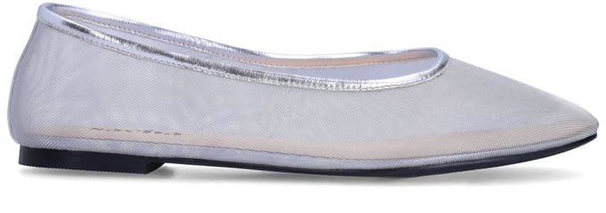 Sacha - Dames - Zilveren mesh ballerina's - Maat 40