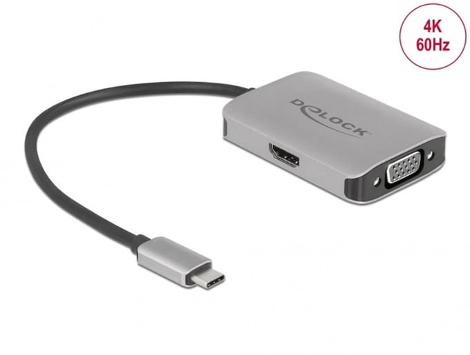 Delock USB Type-C™ Splitter (DP Alt Mode) > 1 x HDMI + 1 x VGA out
