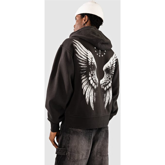 Ninth Hall Silverscreen Spirit Boxy Zip Hoodie zwart