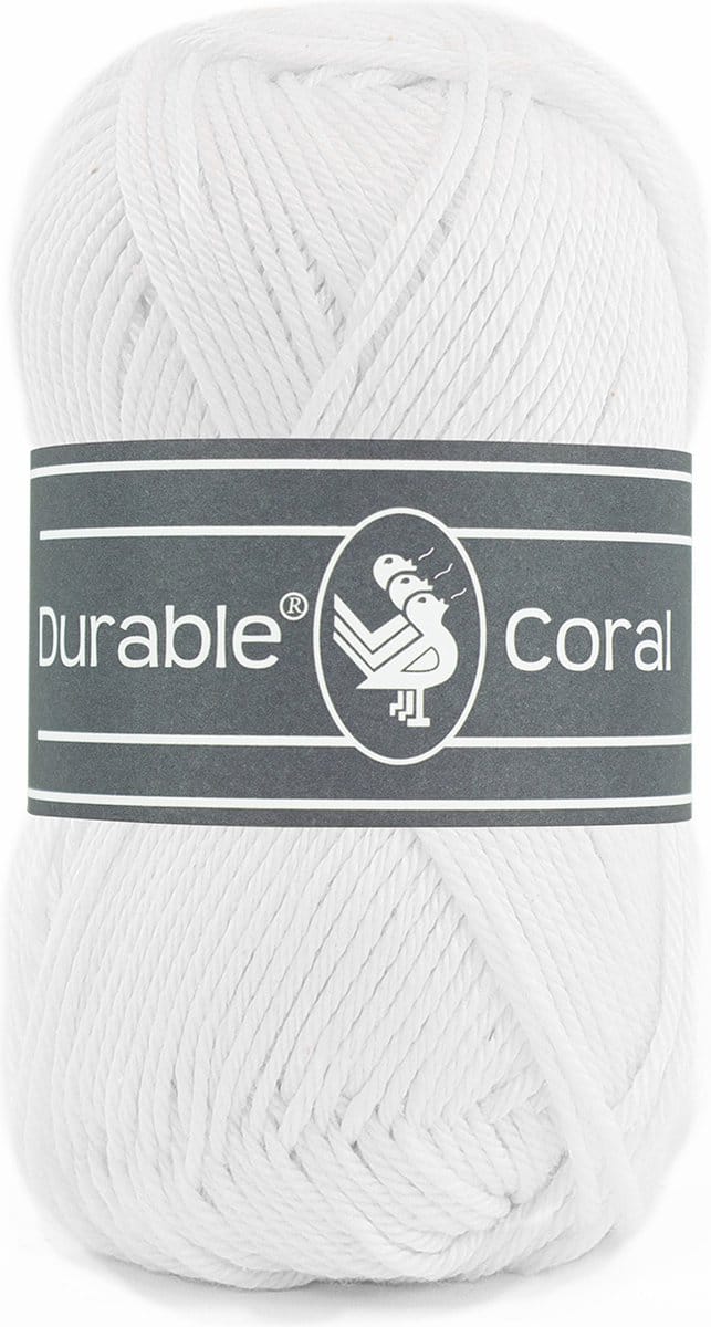 Durable Coral - Haakkatoen van 100% gemerceriseerd katoen - 310 White